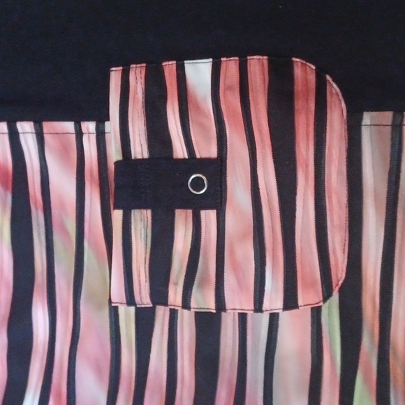 Erin London Pink and Black Zip-Up Top With Pockets - Picture 10 of 16